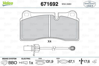 Valeo 671692 Rear Brake Pad-(Audi Q7 07-15) — Brake Pads