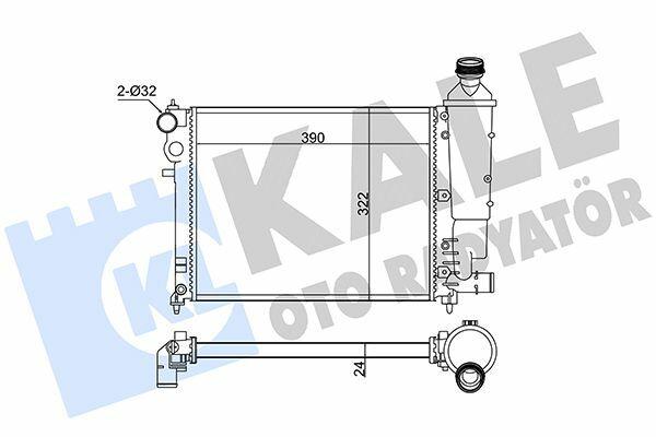 kale radiator 351805, kale 96-pt-106 radiator, aluminum car radiator KALE Radiator 96-Pt.106 | 1.4L 1.6L AC + MS, Aluminum Kale Radiator 96-Pt.106 - High-Quality Cooling System kale, car-radiator, aluminum-radiator, 1-4l-radiator, 1-6l-radiator, mechanics, car-owners, automotive-parts, ai-generated, cooling-system