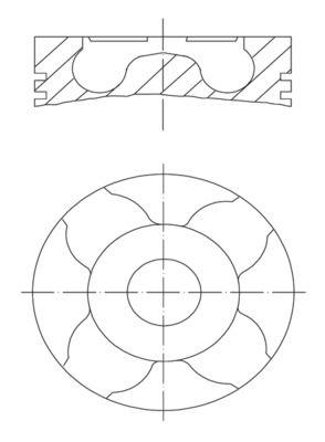 Mahle 0400600 Piston + Piston Ring 75 mm Std Peugeot 206 307 308 3008 5008 Partner II Dv6 Set of 4 — Pistons & Rotating