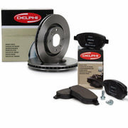 delphi front brake disc set for citroen ds3, frontal view of delphi brake pads for citroen ds3, delphi front brake components packaging Delphi Front Brake Disc and Pad Set - Premium Quality for Citroen DS3 | German Made Delphi Front Brake Disc and Pad Set for Citroen DS3 citroen-ds3, brake-disc-set, brake-pads, delphi, car-parts, premium-quality, german-made, front-brakes, auto-accessories, ai-generated