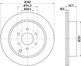HELLA Pagid Brake Discs for Nissan NP300 Navara (D40) - 2 Pack — Brake Rotors & Drums