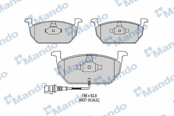 mando mbf015291 brake pads, premium brake pads for vw golf sharan leon, front axle brake pads, ece r90 approved brake pads MANDO MBF015291 - Premium Brake Pads for Volkswagen Golf, Sharan, Leon | Front Axle MANDO Fren Balata Ön - Premium Brake Pads for Cars mando, brake-pads, fore-axle, vw-golf, vw-sharan, vw-leon, auto-parts, replacement-parts, car-maintenance, ai-generated