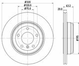 HELLA Pagid Rear Brake Disc 8DD355109-941 — Brake Rotors & Drums