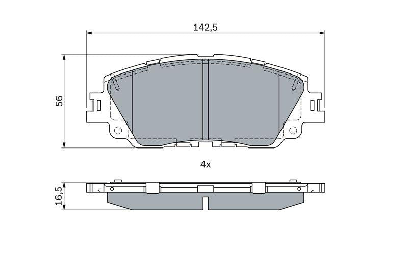 Bosch 0986424899 Brake Pad Front 19-Rav4 Toyota Corolla/Yaris Cross 1.8 Hybrid 2022> — Brake Pads