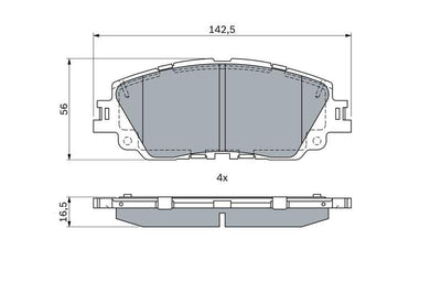 Bosch 0986424899 Brake Pad Front 19-Rav4 Toyota Corolla/Yaris Cross 1.8 Hybrid 2022>