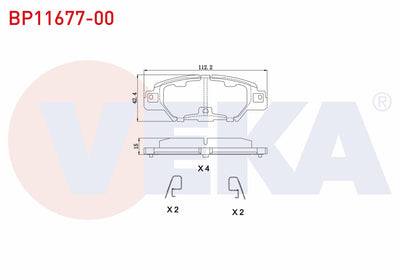 Veka BP11677-00 Brake Pad Rear with Wear Indicator Mazda Cx-5 (Ke,Gh) 2.0 2011 — Brake Pads