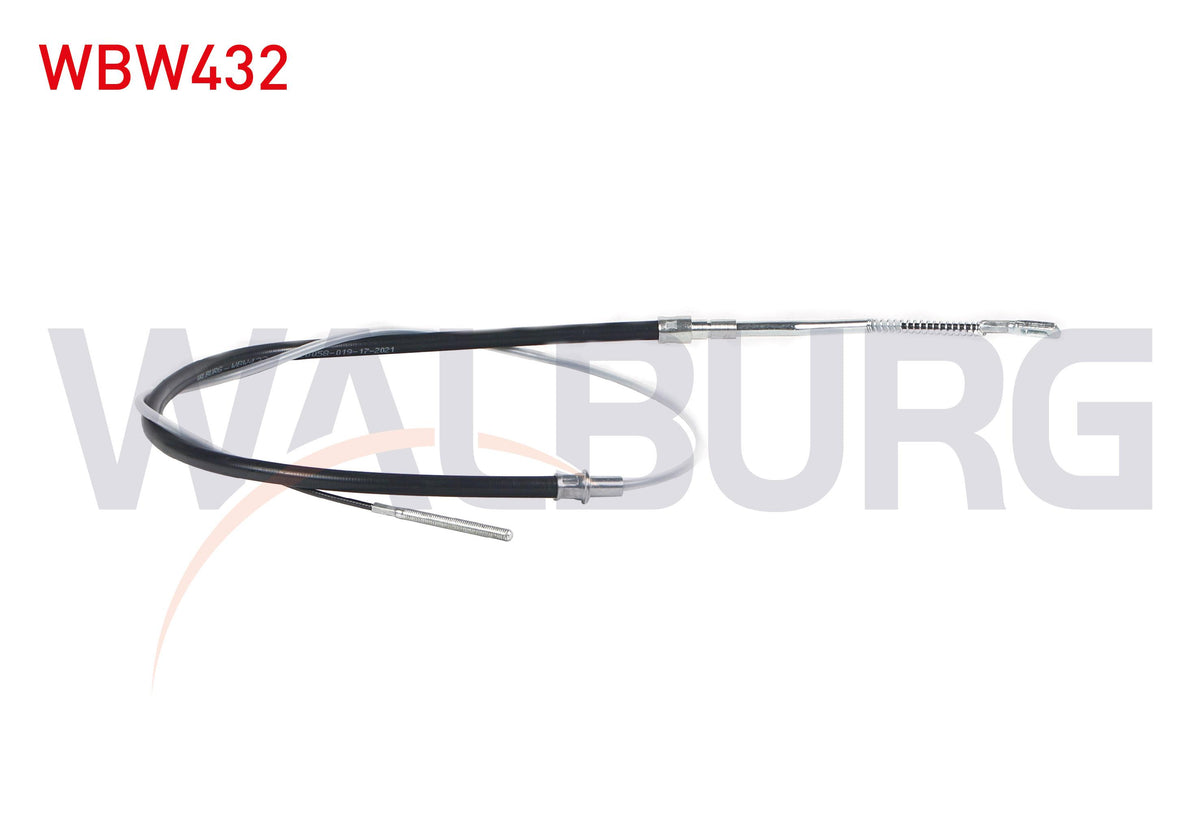 WALBURG WBW432 El Brake Cable 1632X608 BMW 3 Series (E21) 316-318i-320i 6 Cylinder / 318-320 4 Cyli — Brake Cables & Hardware
