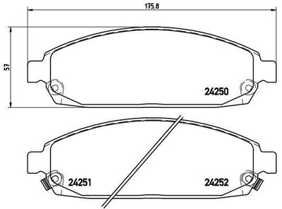 Brembo P37010 Brake Pad Front 24250 (Jeep Grand Cherokee III 3.0 3.7 4.7 5.7 6.1 06.05) — Brake Pads