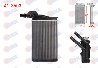 Veka 41-3503 Heater Core Mechanical Renault Thalia (Lb0 / 1 / 2) 1.5 dCi 1998-2008 — Heater & Blower