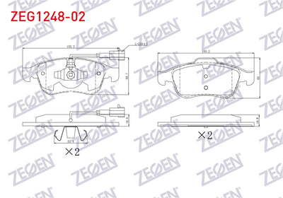 Zegen ZEG1248-02 Brake Pad Front Pair with Connector Alfa Romeo Giulietta (940) 1.4 Tb 2010-/ Giulietta (940) 1. — Brake Pads