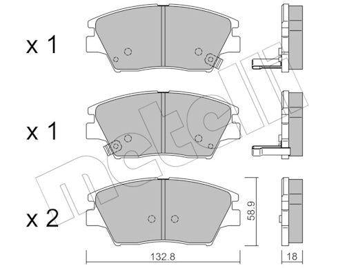 Metelli 22-1098-0 / Brake Pad Front-(Ssangyong Tivoli 2015 / Xlv Suv 2016 /) — Brake Pads