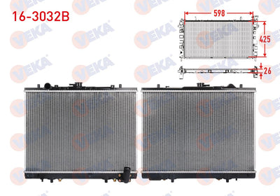 Veka 16-3032B Water Radiator Brazing Mitsubishi L 200 2.5 TD A-T 1996-2006 — Radiators & Fans