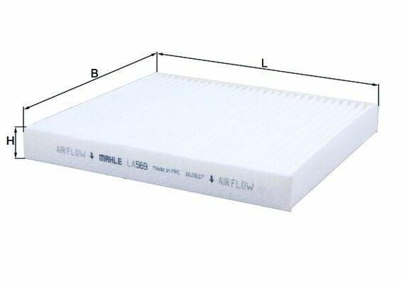 MAHLE LA569 Pollen Filter - Compatible with 2012-2016 Fremont 2.0Jtd — Air & Cabin Filters
