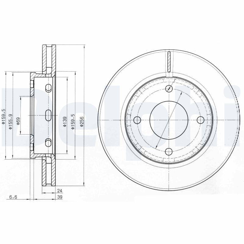 Delphi BG3987 Disc Front 05-Colt 1.1-1.3-1.5 Ms.Smart | 1 Piece