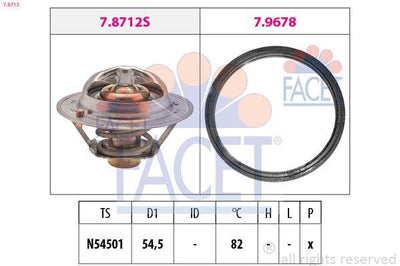 Facet 7.8713 Thermostat 82 Derece Renault Megane Accent Blue i20 i30 — Water Pump & Thermostat