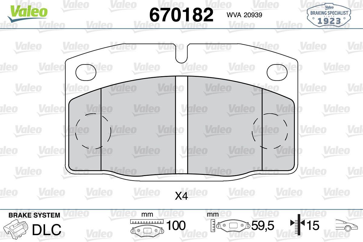 Valeo 670182 Brake Pad Front Wva 20867 Opel Corsa A — Brake Pads