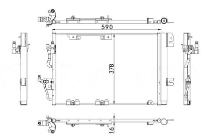 MGA 82392 A/C Condenser (Opel Astra H Zafira B 1.2 1.6 1.8 1.6 /1.8 16V 04-Kurutucu with 540×380×1 — Condensers & Evaporators