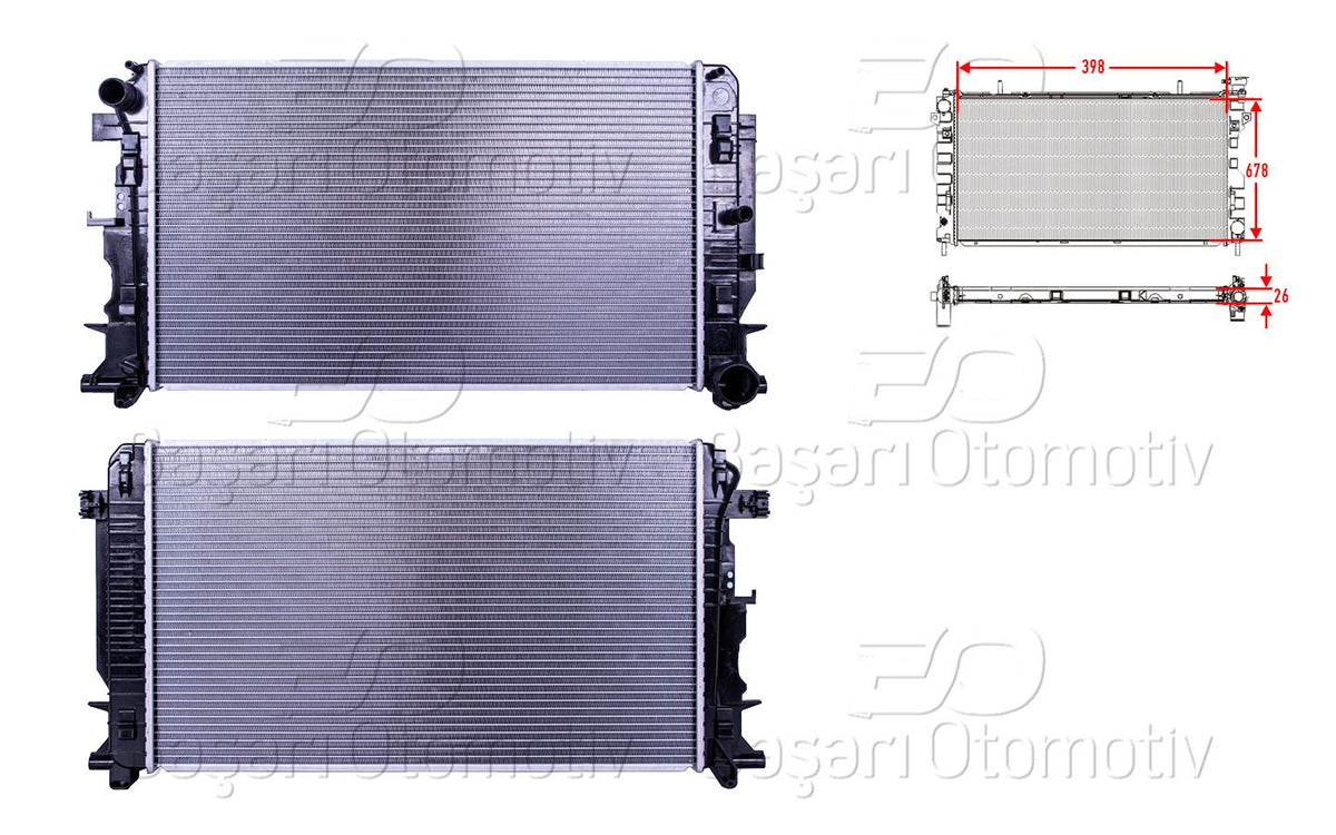 Wisco 1113327-00 Su Radiator Brazing Mt 398X678x26 mm VW Crafter. Mercedessprınter 06 > — Radiators & Fans