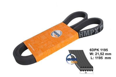HMPX PARTS 6DPK 1195 Fan Belt (Pair Grooved) Golf4-Bora-A3-Toledo-T5 1.6-1.9 TDI Akl-Axb