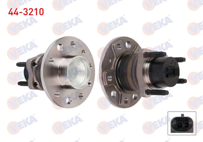Veka 44-3210 Wheel Hub Left-Right Rear with Bearing Opel Vectra B 1.6i 5 Lug ABS with Sensor 1995-2003 — Hub Assemblies