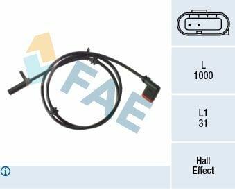 FAE ABS Sensor 204 - Rear Left/Right Wheel Speed Sensor for Vehicle Owners & Auto Repair Shops — Brake Sensors & ABS