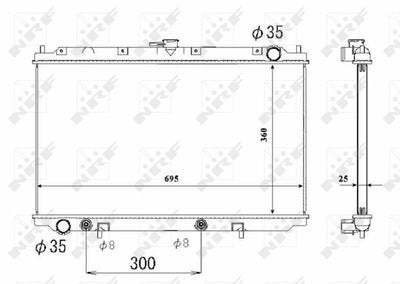 NRF 53695 - Nissan Primera P11 (1997-2001) A-T Brazing Water Radiator — Radiators & Fans