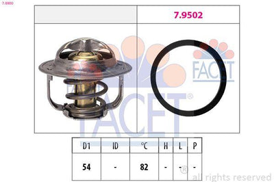 Facet 78800 Thermostat 82° Opel Astra G/Vectra B/C/Zafira/Insignia/Astra J/Antara A20NHT A20NFT B20NHT Z20NET