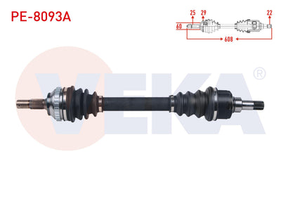 Veka PE-8093A Complete Axle Left Front Peugeot 306 (7B,N3 — Axles, CV Joints & Boots