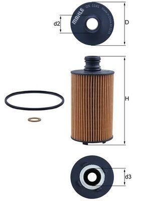 Mahle OX1141D Oil Filter Ssangyong Actyon Sport Korando Rexton Rodius 2.0/2.2 XDi 10-> — Oil Filters