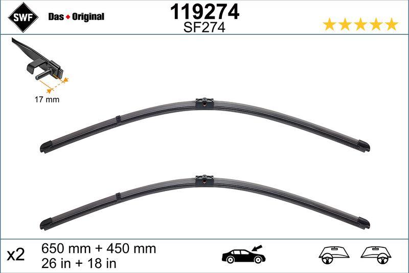 Valeo 119274 Wiper Blade BMW F01 F02 F04 F07 F10 F11 65+45CM — Wipers