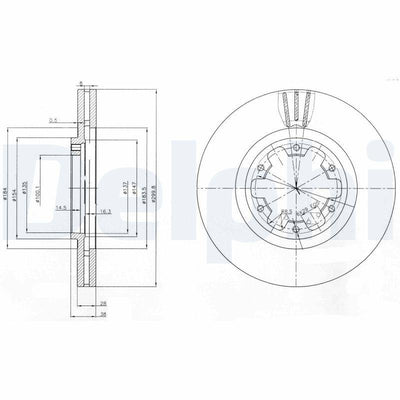 Delphi BG3972 Brake Disc (Twin Pack), Drilled — Brake Rotors & Drums
