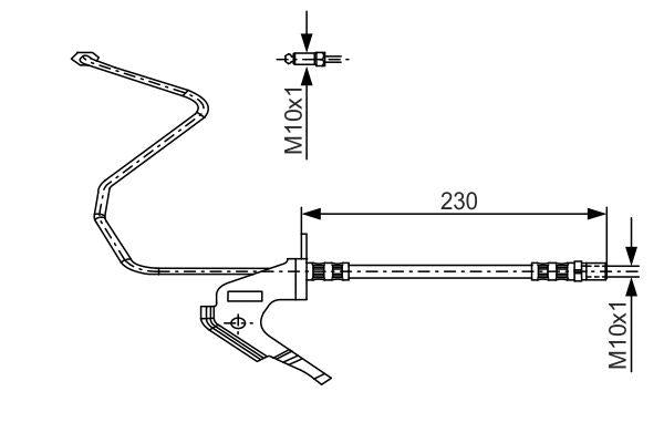 Bosch 1987481161 Brake Hose Borulu Opel Astra G /H Combo C (with Brake Drum Brake) Rear Left — Brake Hydraulics