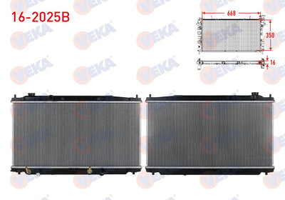Veka 16-2025B Water Radiator Brazing Honda Jazz III (Ge) 1.3i A-T Ac + /-2008-2012 — Radiators & Fans