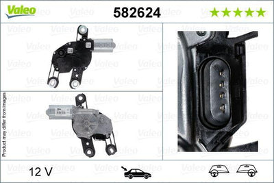 Valeo 582624 Wiper Motor Rear Volkswagen Multivan 13>, Polo/Golf/Ibiza/Octavia