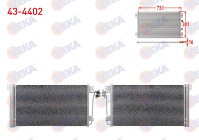 Veka 43-4402 A/C Condenser Volkswagen Transporter V (7Ha, 7Hh and 2 more models — Condensers & Evaporators