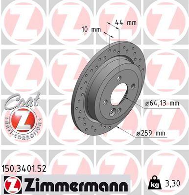 Zimmermann 150.3401.52 Brake Disc Rear Sport — Brake Rotors & Drums