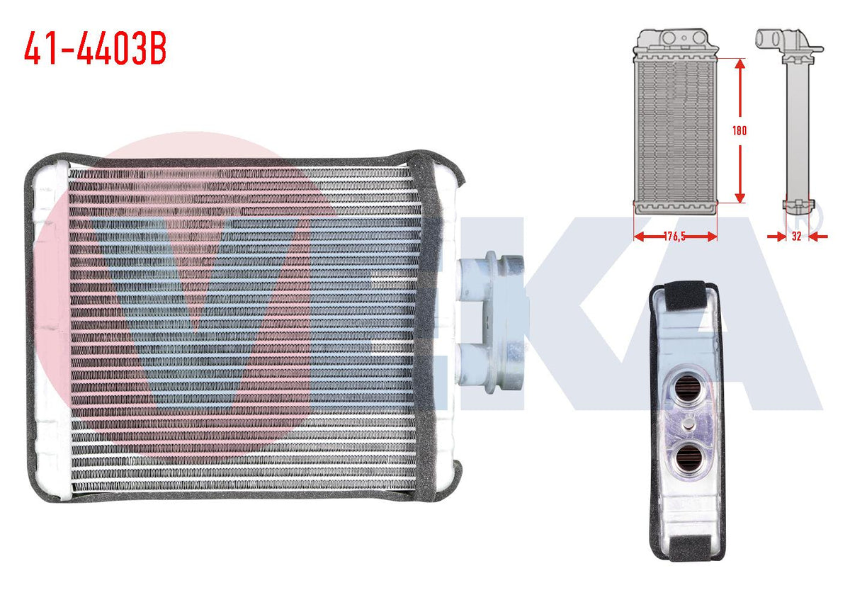 Veka 41-4403B Heater Radiator Brazing Volkswagen Polo (9N_) 1.4 TDI 2001-2012 — Radiators & Fans