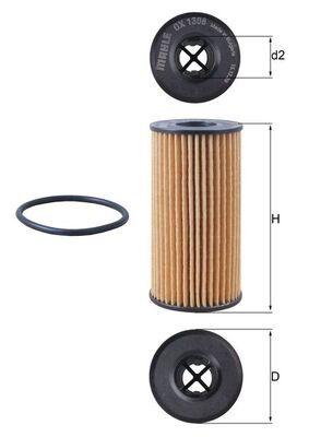 Mahle OX1308D Oil Filter Paper Type Euro 6 Clio V-Symbol II Megane IV Qashai II Suv 1.5 Mercedes Om608 W177 — Oil Filters
