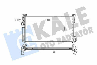 KALE Radiator 351265 - Durable Aluminum Radiator for 2003 Punto and 2006 Lancia Ypsilon — Radiators & Fans