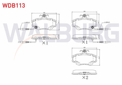 WALBURG WDB113 Brake Pad Front with Connector Renault Clio Symbol 1.5 dCi 1998-2005 / 1.2 1998-2005 / Clio II 1. — Brake Pads