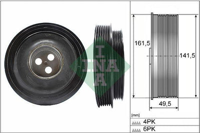 INA INA 544 0166 10 Crankshaft Pulley Transit V347 /Jumper-3 /Boxer-3 2.2 HDi /TDCi 06 — Pulleys & Tensioners