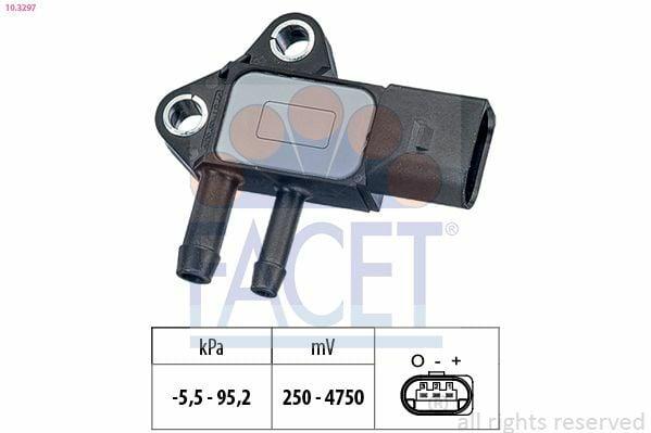 FACET Exhaust Pressure Sensor 10.3297 - Compatible with Caddy III, Golf V and 2 more models — Vehicle Sensors & Switches