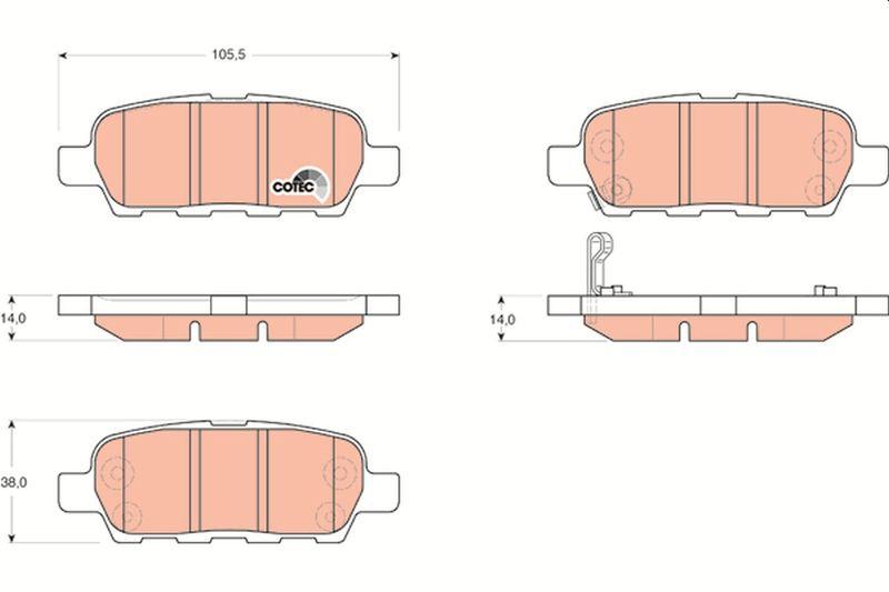 TRW GDB3294 Brake Pad Rear Qashqai J10 07-13 X-Trail T31 07-13 Koleos 08- Juke 10- — Brake Pads