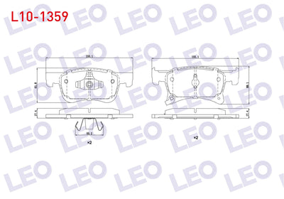 LEO L10-1359 Brake Pad Front with Wear Indicator Opel Corsa E 1.3 CDTi 15 Rim 2014-/ Corsa E 1.2 2014-/ Corsa E 1.4 2014-/ Adam 1.2 2013-/ Adam 1.4 2013