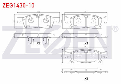 Zegen ZEG1430-10 Brake Pad Front Mercedes M Series (W166) Ml 250 CDI 2011-/ M Series (W166) Ml 350 2011
