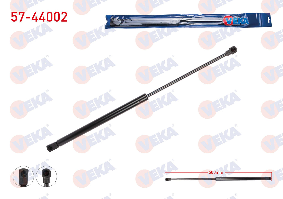 Veka 57-44002 Trunk Gas Strut 500mm / 380N Volkswagen Polo (9N_) 2001-2012 — Support Rods & Struts