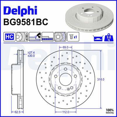 Delphi BG9581BC Disc Front (Ad) 14 > C-Series (W205-S205) | 1 Piece