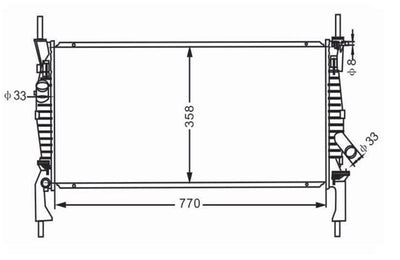 MGA 80582 Water Radiator Brazing M / T (Ford: Transit V347 2.2.4 06 > 12) with A/C — Radiators & Fans