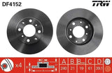 TRW DF4152 Disc Brake - Ventilated Disc for Honda Jazz 2002-2004 — Brake Rotors & Drums