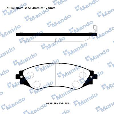 Mando RMPD19NS Front Brake Pad Leganza 2.0 16V 06 / 97 12 / 02 2,2 04 / 99 > — Brake Pads